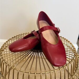 Red Mary Jane Flats 7